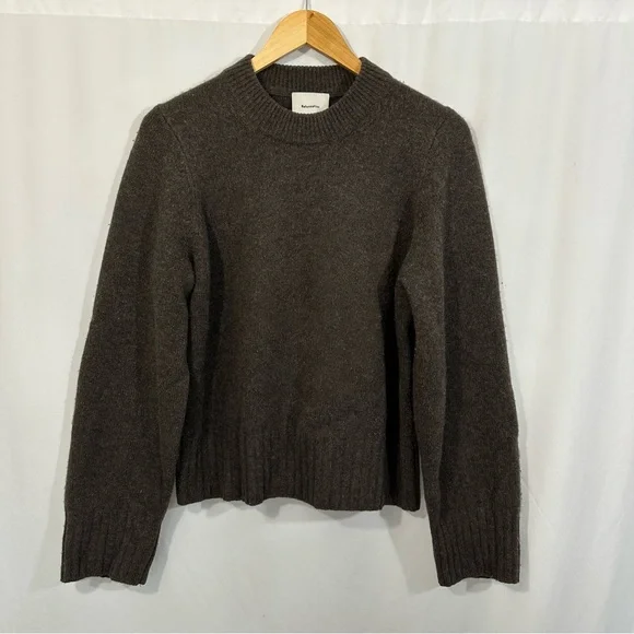 Reformation Mer 100% Merino Wool Knit Sweater in Cocoa Brown - Picture 4 of 12